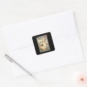 Katze im japanischen Stil Quadratischer Aufkleber (Umschlag)