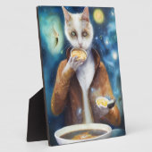 Katze im Jumpsuit Esssuppe aus Galaxien Fotoplatte (Seite)
