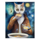Katze im Jumpsuit Esssuppe aus Galaxien p Poster (Vorderseite)