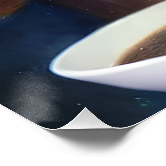 Katze im Jumpsuit Esssuppe aus Galaxien p Poster (Ecke)