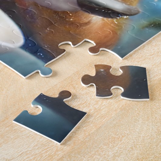 Katze im Jumpsuit Esssuppe aus Galaxien Puzzle (Seite)