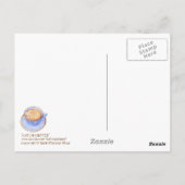 Katze im Kaffee Postkarte (Rückseite)