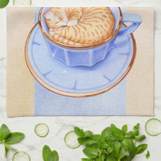 Katze im Kaffeetuch Küchentuch (Gefaltet)