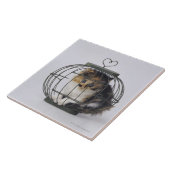 Katze im Käfig Fliese (Seite)