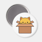 Katze im Karton Magnet (Vorderseite/Rückseite)
