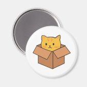 Katze im Karton Magnet (Vorderseite/Rückseite)