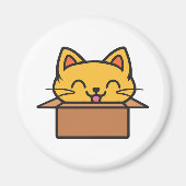 Katze im Karton Magnet (Vorne)