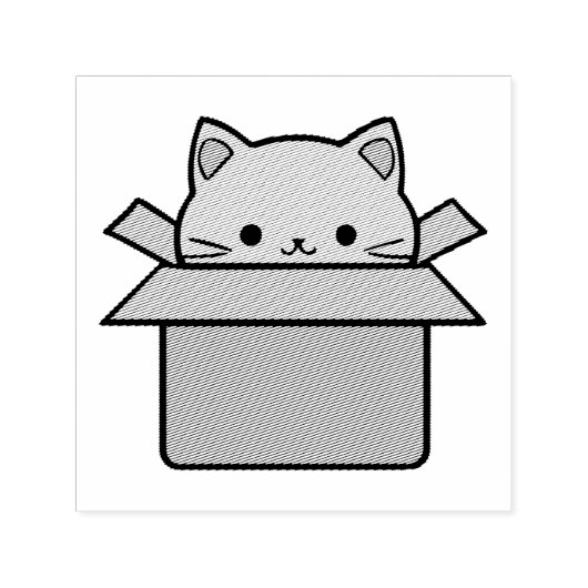 Katze im Karton Permastempel (Design)