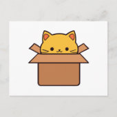 Katze im Karton Postkarte (Vorderseite)