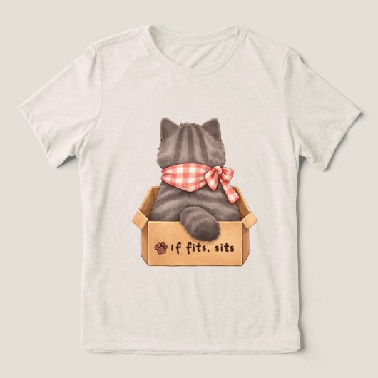 Katze-im-Karton-T-Shirt Tri-Blend Shirt (Design Vorderseite)