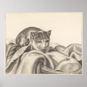 Katze im Korb 1802 Poster