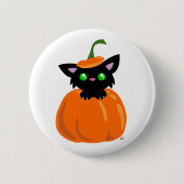 Katze im Kürbisknopf Button (Vorderseite)