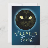 Katze im Mond Halloween-Party Einladungen (Vorderseite)