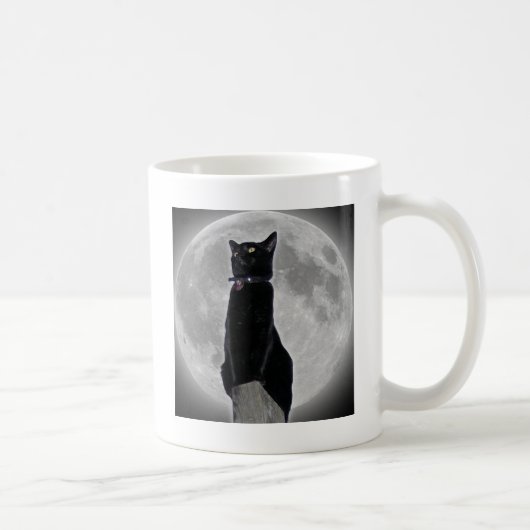 Katze im Mond Kaffeetasse (Rechts)