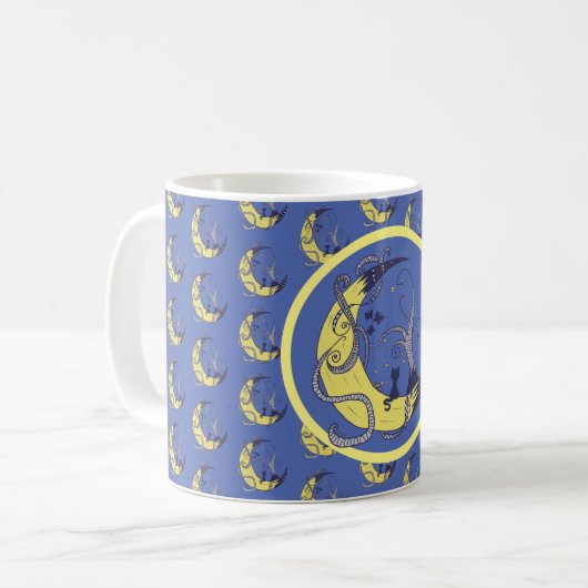 Katze im Mond Kaffeetasse (Vorderseite Links)