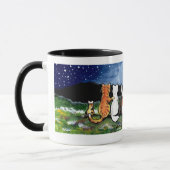 "Katze im Mond" Katzen-Freunde in der Nachtszene, Tasse (Links)