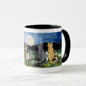 "Katze im Mond" Katzen-Freunde in der Nachtszene, Tasse (VorderseiteRechts)