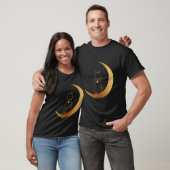 Katze im Monddesign T-Shirt (Unisex)