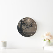 Katze im Mondlicht, Alexandre Steinlen Runde Wanduhr (Zuhause)