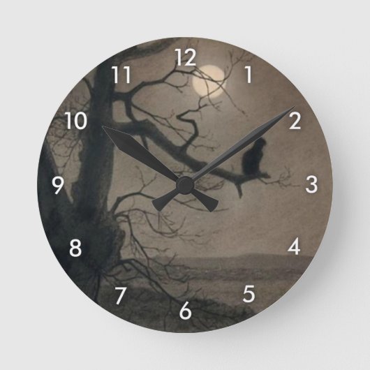 Katze im Mondlicht, Alexandre Steinlen Runde Wanduhr (Vorderseite)