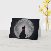 Katze im Mondlicht Karte (Gelbe Blume)