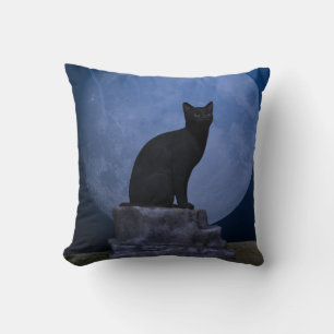 Katze im Mondlicht Kissen