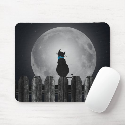 Katze im Mondlicht Mousepad (Mit Mouse)