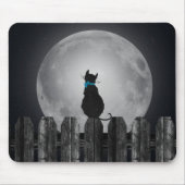 Katze im Mondlicht Mousepad (Vorne)
