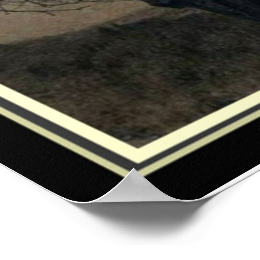 "Katze im Mondschein" Jugendstil-Printwerbung Poster (Ecke)