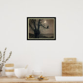 "Katze im Mondschein" Jugendstil-Printwerbung Poster (Küche)