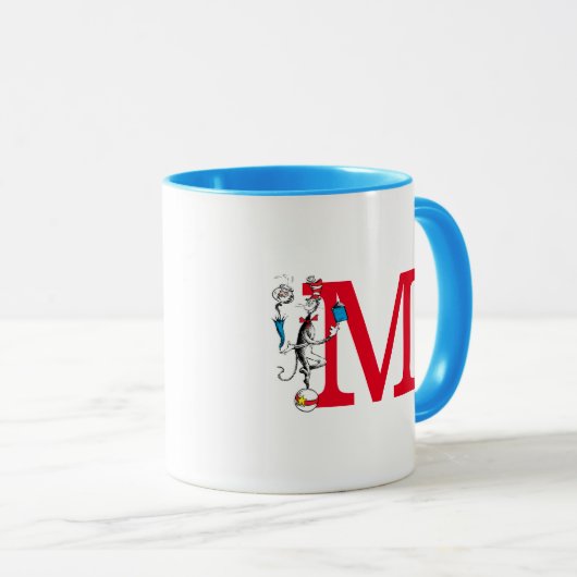 Katze im Monogramm des Hat Balancing Act M Tasse (VorderseiteRechts)