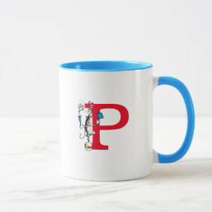 Katze im Monogramm des Hat Balancing Act P Tasse