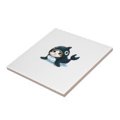 Katze im Orca-Kostüm Tank Top Fliese (Seite)