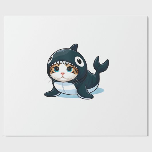Katze im Orca-Kostüm Tank Top Geschenkpapier (Flach)