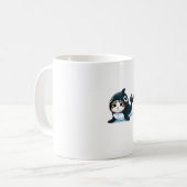 Katze im Orca-Kostüm Tank Top Kaffeetasse (Vorderseite Links)