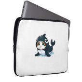 Katze im Orca-Kostüm Tank Top Laptopschutzhülle (Vorne Rechts)
