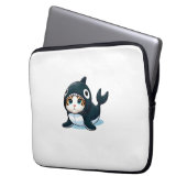 Katze im Orca-Kostüm Tank Top Laptopschutzhülle (Vorderseite Links)