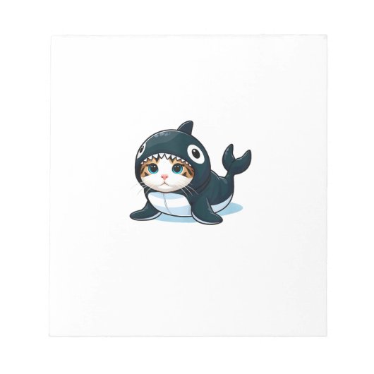 Katze im Orca-Kostüm Tank Top Notizblock (Vorderseite)