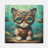 Katze im Ozean-Magnet Magnet (Vorne)