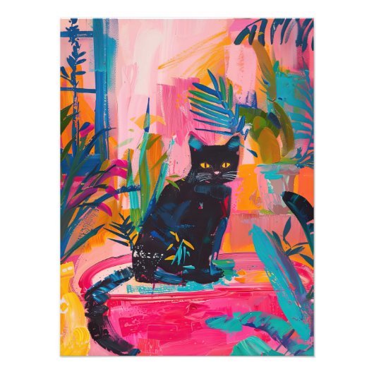 Katze im Paradies Fotodruck (Vorne)