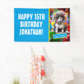 Katze im Party Banner (Insitu)