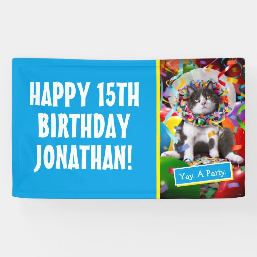 Katze im Party Banner (Horizontal)