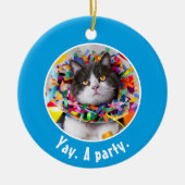 Katze im Party Cone Keramik Ornament (Vorne)