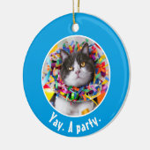 Katze im Party Cone Keramik Ornament (Links)
