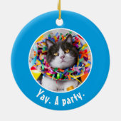 Katze im Party Cone Keramik Ornament (Hinten)