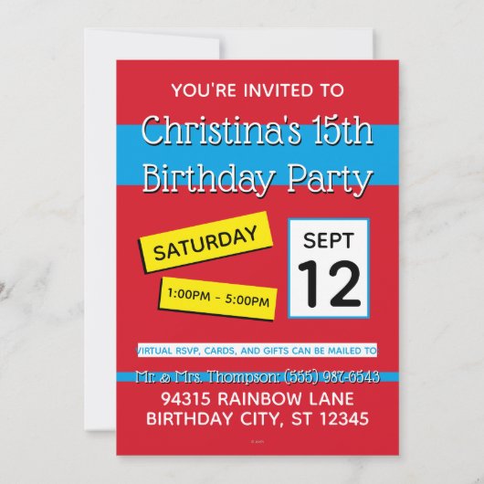 Katze im Party Einladung (Rückseite)