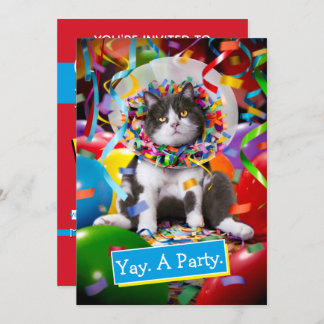 Katze im Party Einladung
