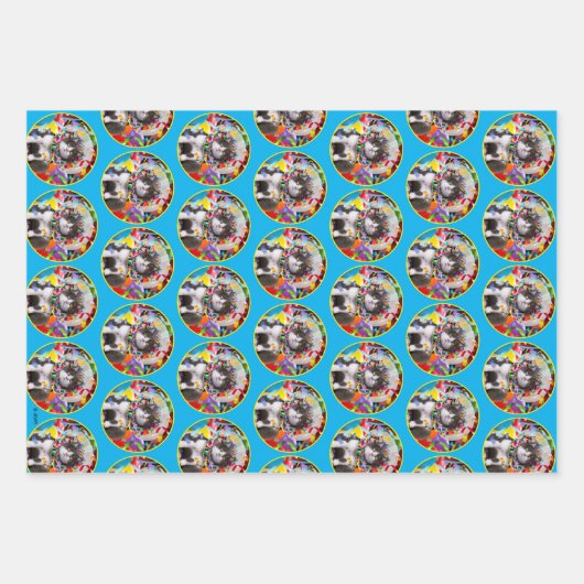 Katze im Party Geschenkpapier Set (Vorderseite)