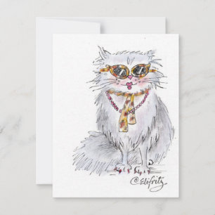 Katze im Party Mitteilungskarte