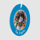 Katze im Party Ornament (Vorderseite)